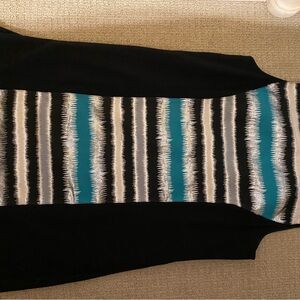 Kensie Black and Teal Striped Dress
